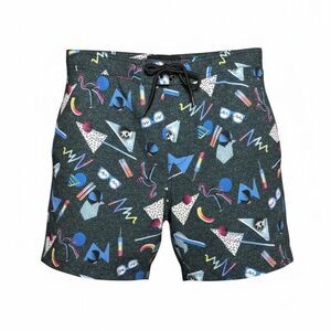 Edgar+Ash Blue Print Men's Size Medium Retro 80’s 90’s Board Shorts